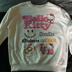 Hello Kitty White Sweatshirt with Multicolor Graphics
